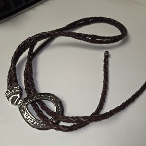 Vintage Brighton Brown Braided Belt with Silver Buckle